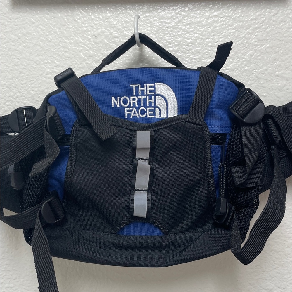 The North Face Vintage Lumbar Fanny Hiking Waist Pack Black with Blue